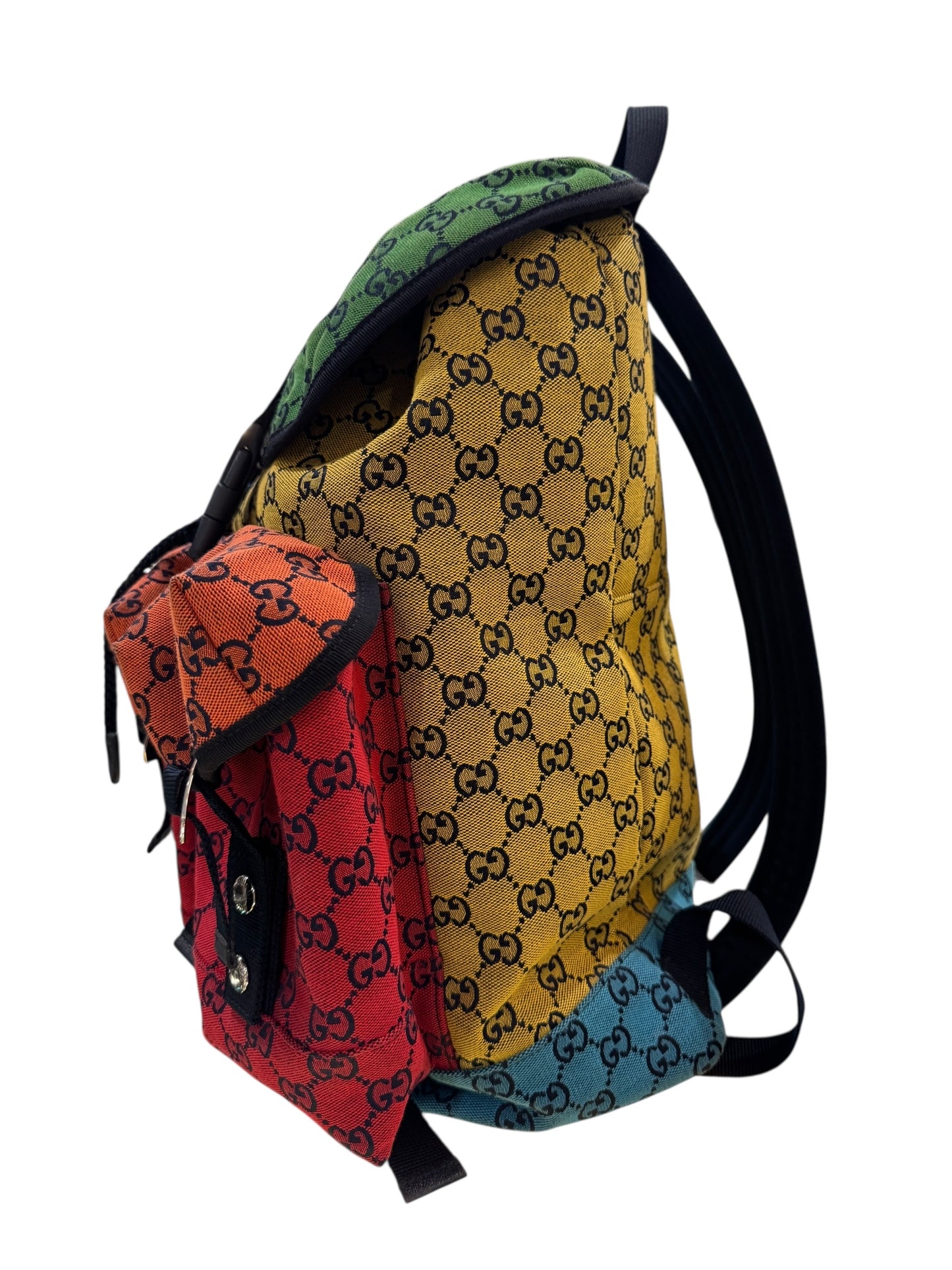 Authentic Gucci Multicolor GG Canvas Backpack 0528613