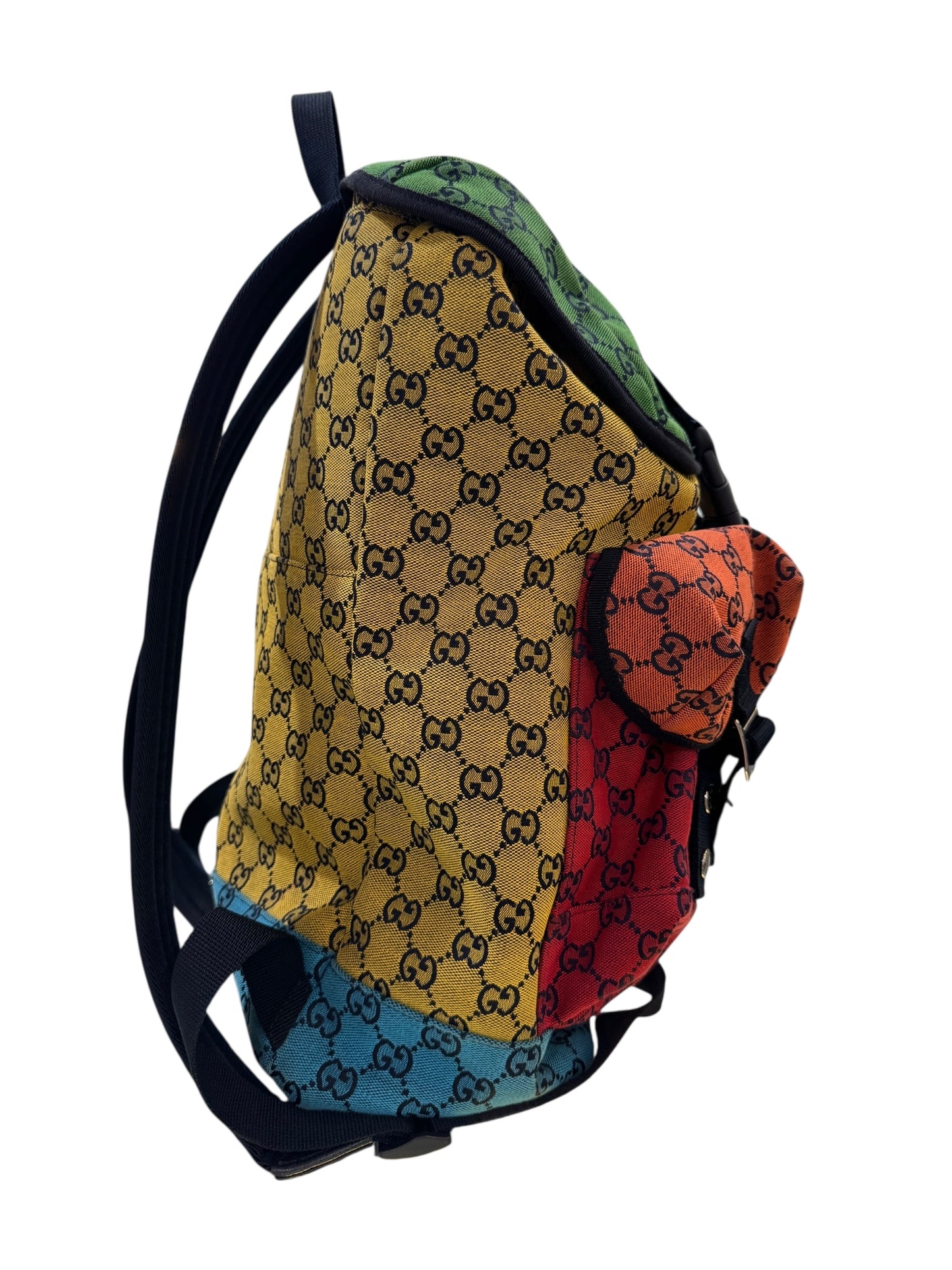 Authentic Gucci Multicolor GG Canvas Backpack 0528613