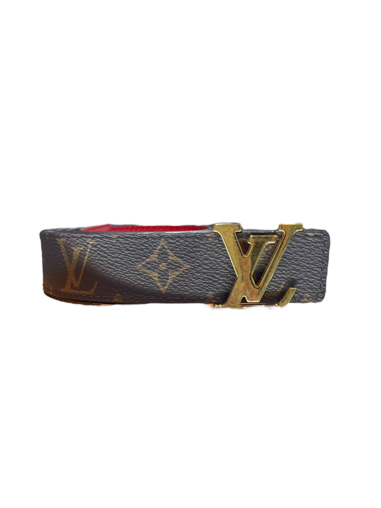 Louis Vuitton - Thin LV Belt in Monogram with Red Interior 35/38 1404954