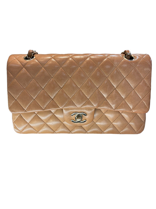 Chanel - Double Flap in Quilted Lambskin in Dark Tan 1401911