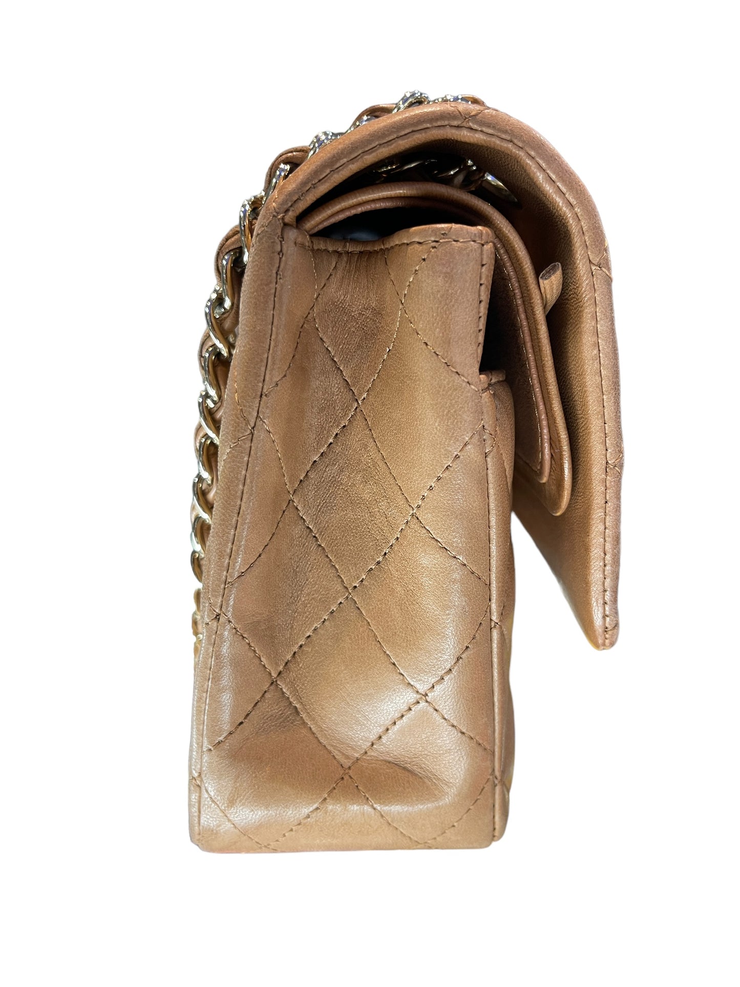 Chanel - Double Flap in Quilted Lambskin in Dark Tan 1401911