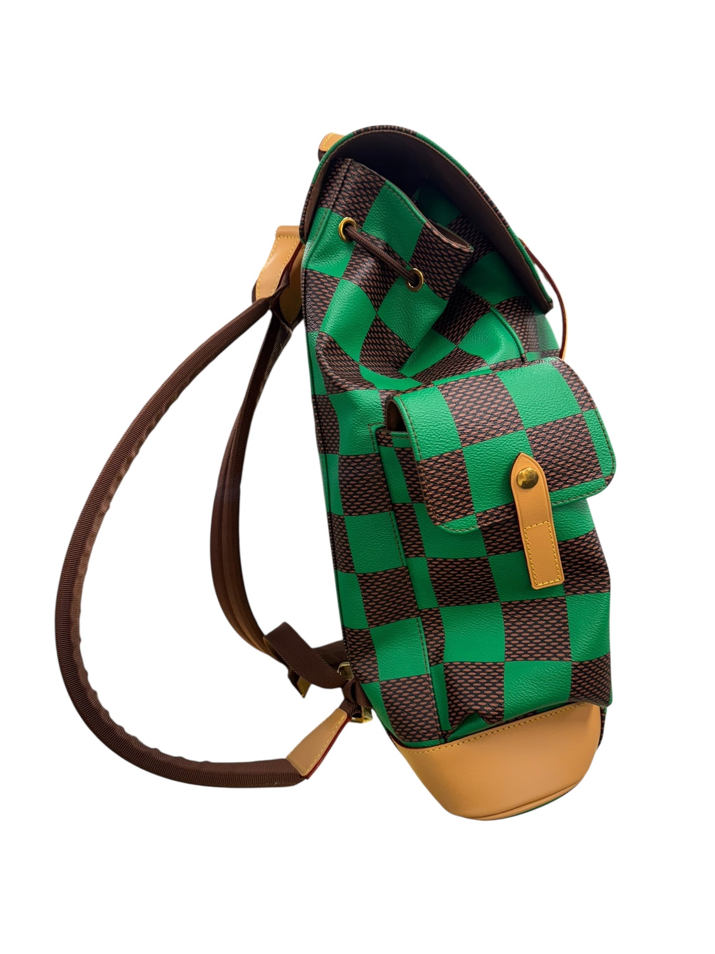 Authentic Louis Vuitton Christopher MM Backpack Damier Pop Green 0528609