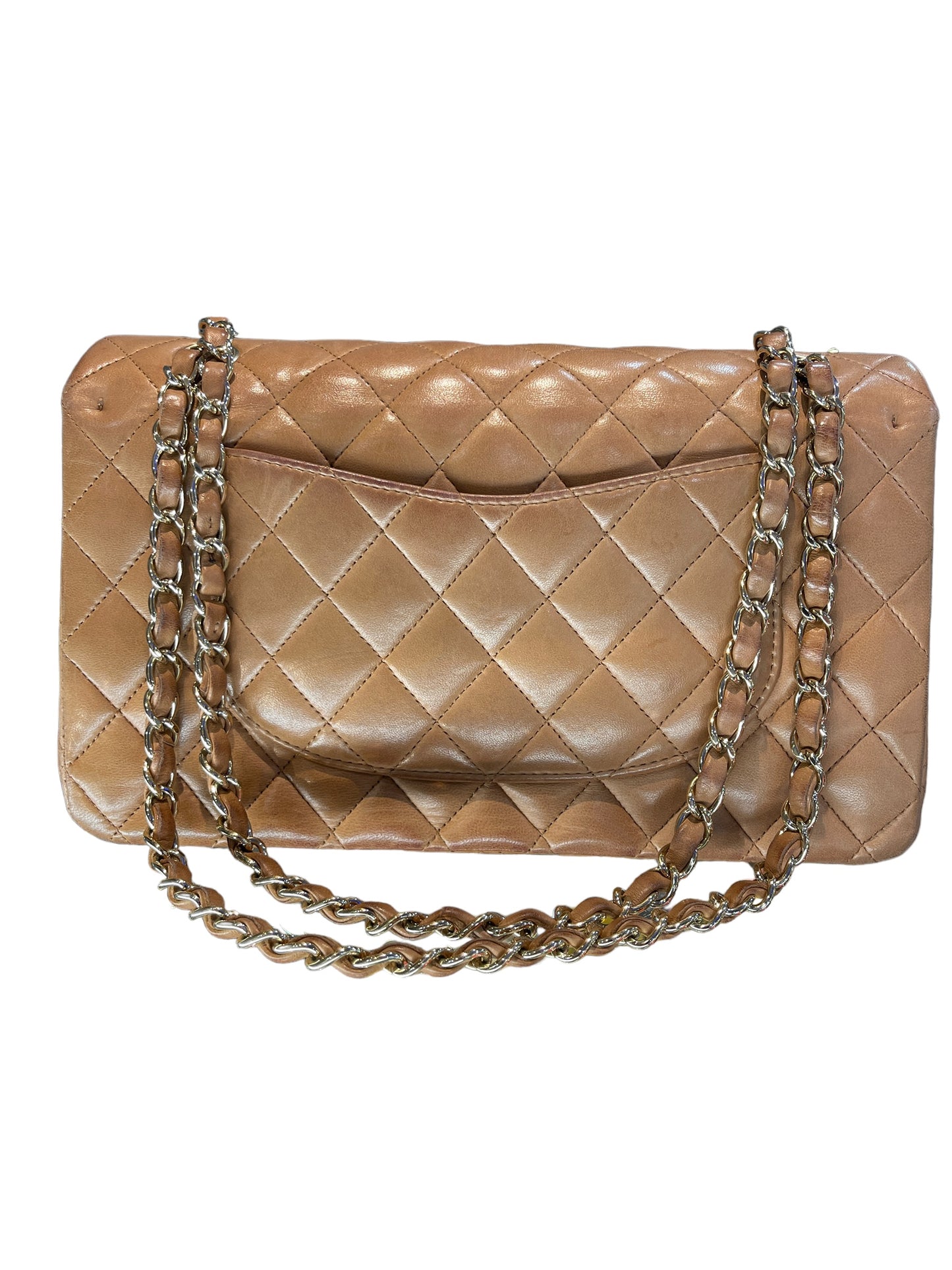 Chanel - Double Flap in Quilted Lambskin in Dark Tan 1401911