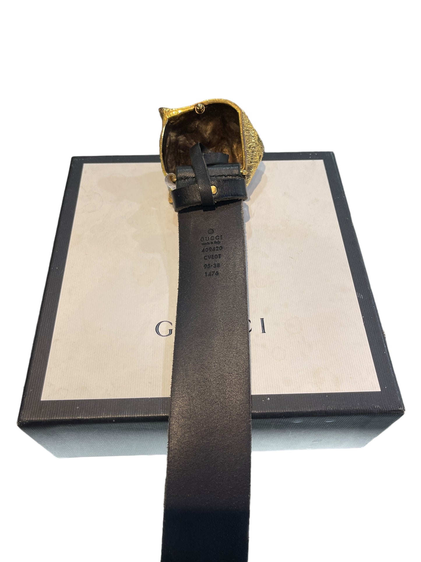 Gucci - Tiger Buckle Belt in Black Size 38 1404432