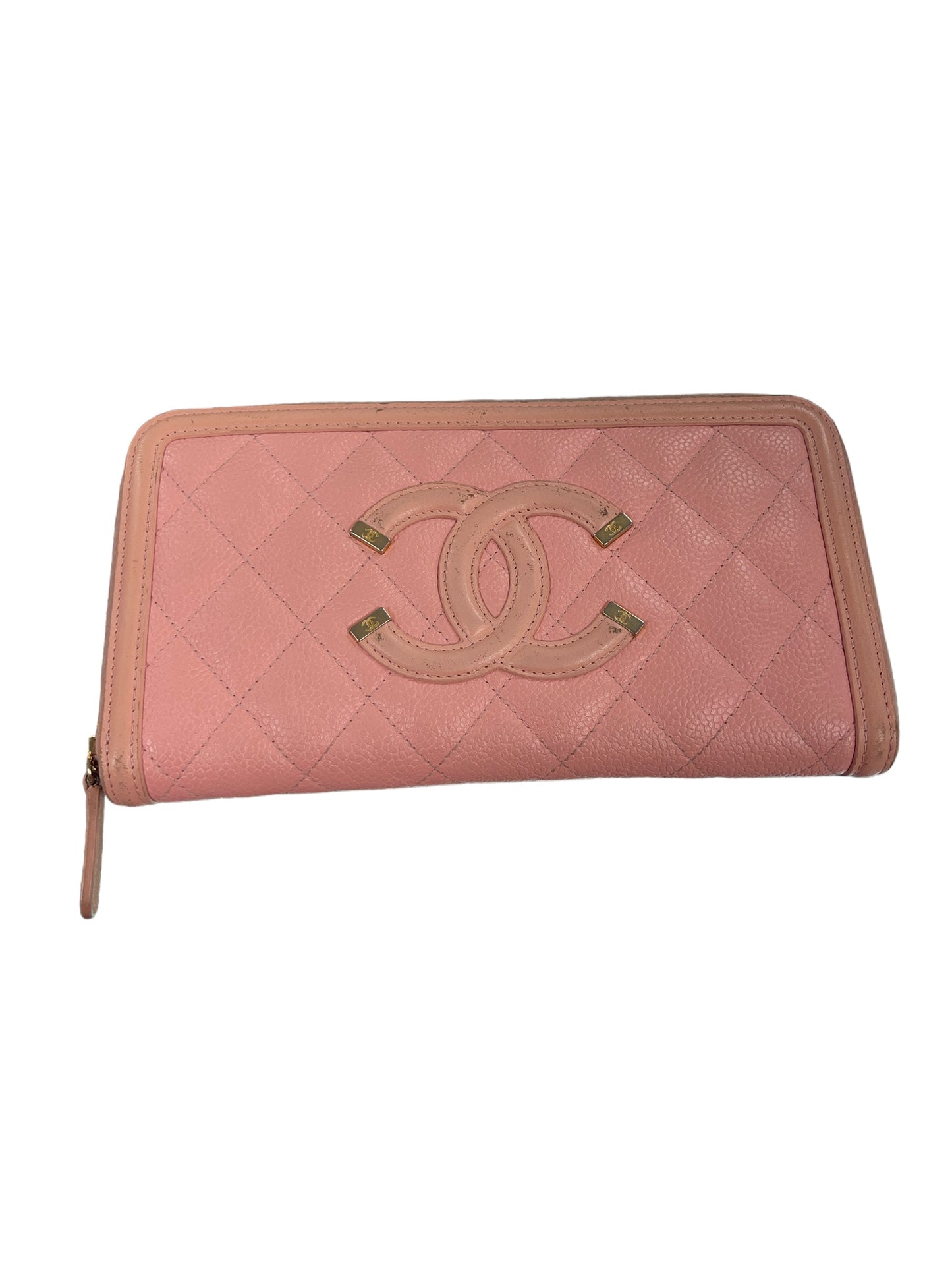 Chanel - Long Zip Around Wallet in Pink 1403980