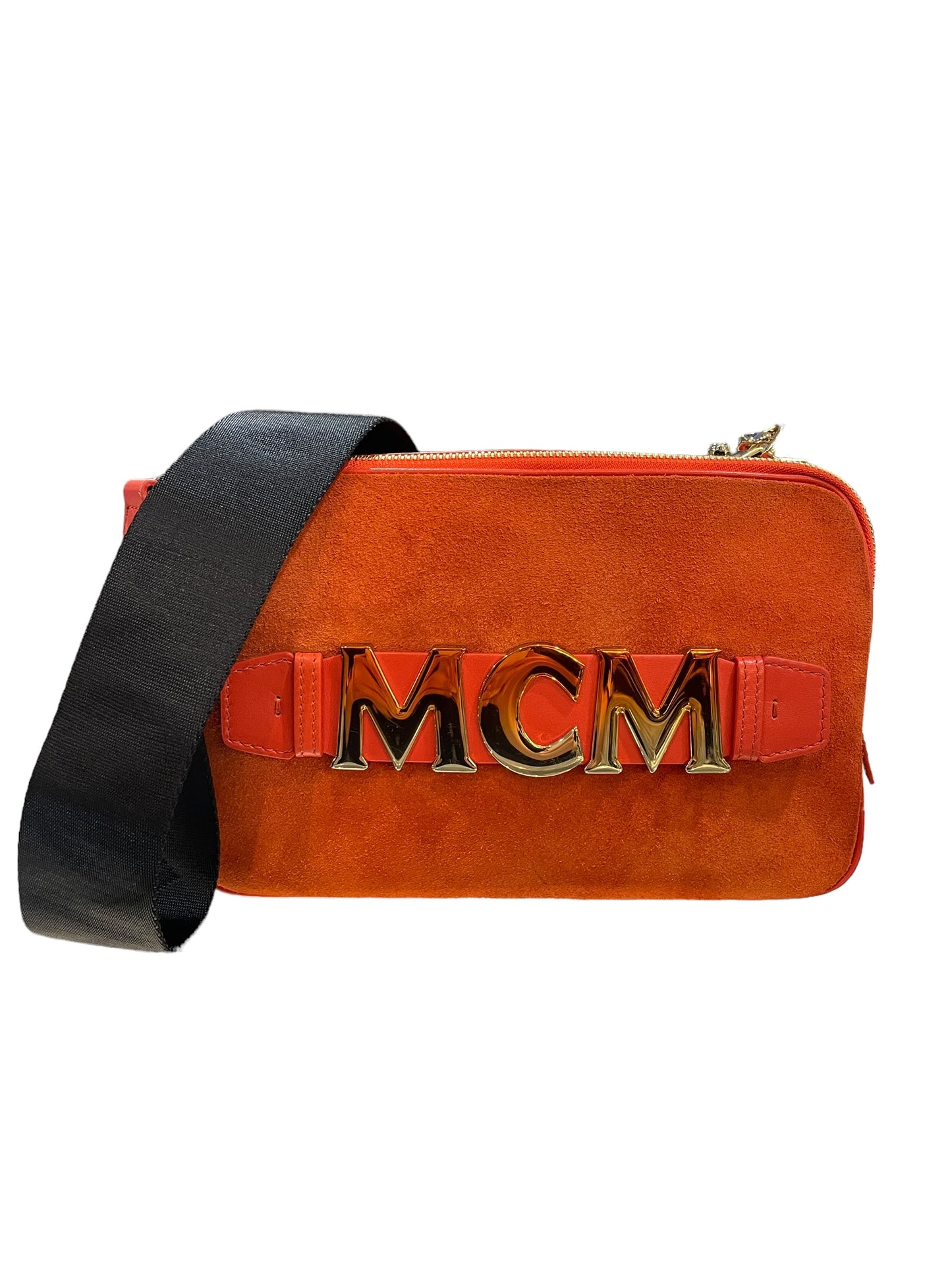 MCM - Cubism Suede Crossboy in Orange Suede 1312226