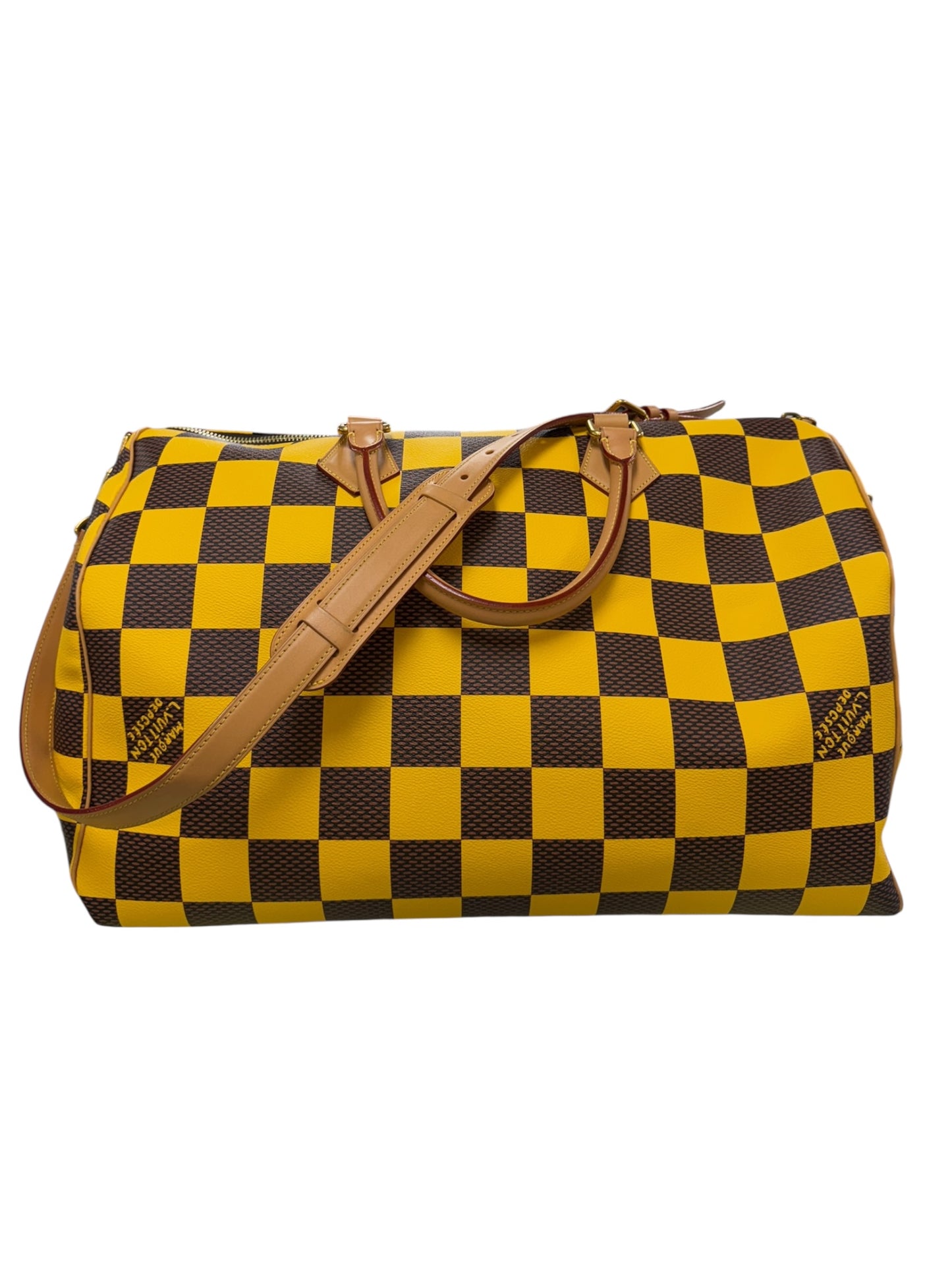 Authentic Louis Vuitton Speedy 50 Bandoulière Damier Pop In Yellow 0528750